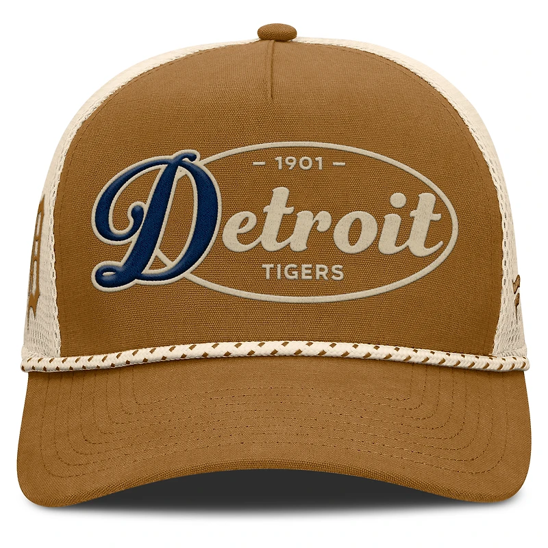 Casquette ajustable en forme de A pour homme Fanatics Brown des Detroit Tigers