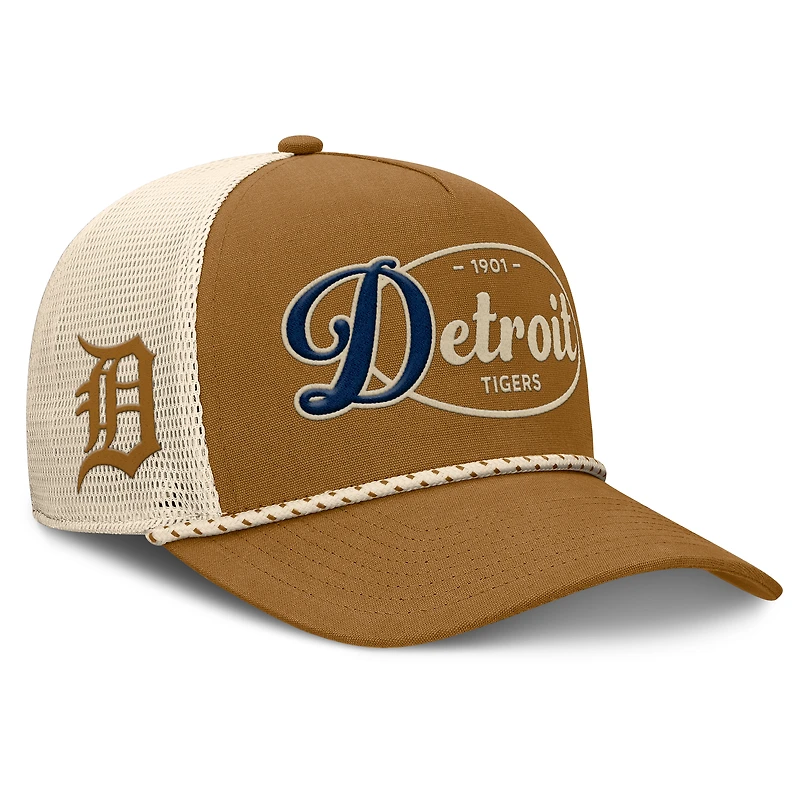 Casquette ajustable en forme de A pour homme Fanatics Brown des Detroit Tigers