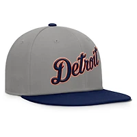 Casquette ajustée Fanatics pour homme Detroit Tigers Clubhouse Dugout gris/bleu marine