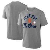 T-shirt tri-blend nostalgique gris chiné Fanatics pour homme des Detroit Tigers