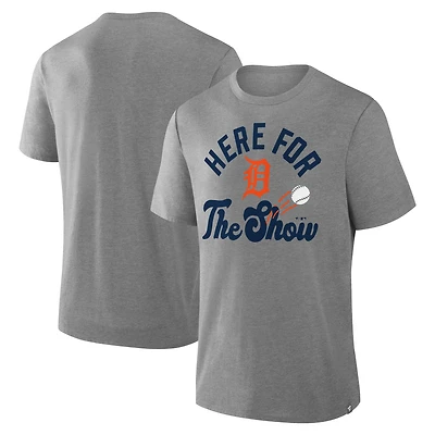 T-shirt tri-blend nostalgique gris chiné Fanatics pour homme des Detroit Tigers