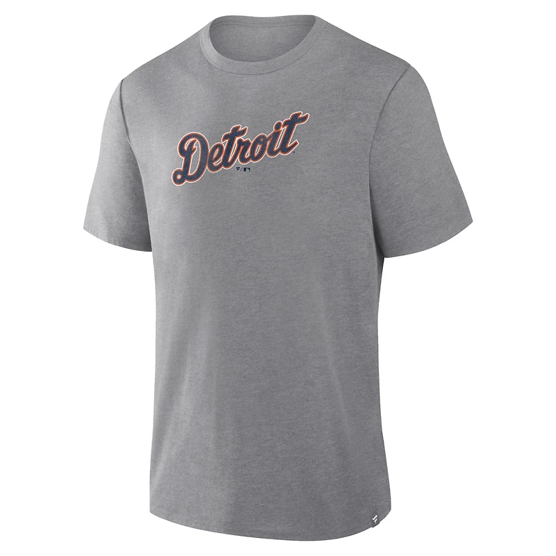 T-shirt homme Fanatics gris chiné Detroit Tigers Play Tribute Tri-Blend