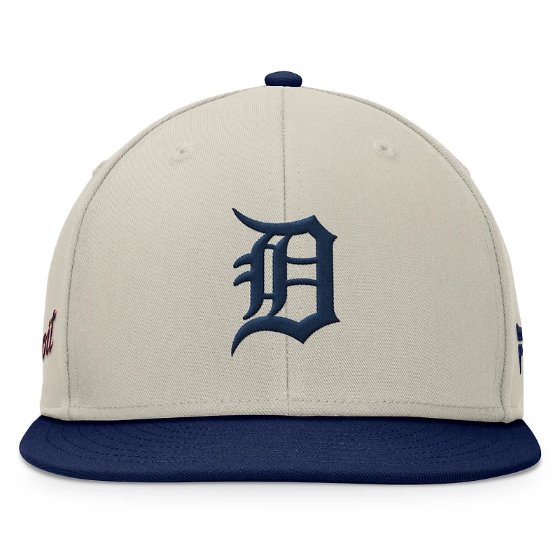 Men's Fanatics Khaki/Navy Detroit Tigers Team Two-Tone Snapback Hat