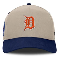Men's Fanatics Khaki/Navy Detroit Tigers Veteran A-Frame Adjustable Hat