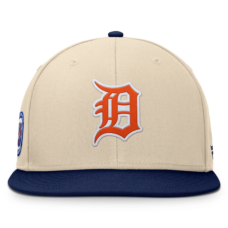 Men's Fanatics Natural/Navy Detroit Tigers Cooperstown Collection Bounder Snapback Hat