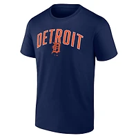 Ensemble combiné t-shirt et short Fanatics pour hommes bleu marine/gris chiné Detroit Tigers Arch