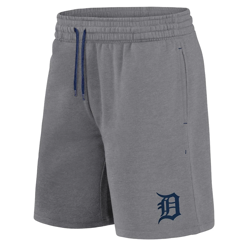 Ensemble combiné t-shirt et short Fanatics pour hommes bleu marine/gris chiné Detroit Tigers Arch