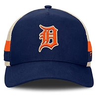 Men's Fanatics Navy/Natural Detroit Tigers Inherited Side Stripe Trucker Adjustable Hat