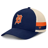 Men's Fanatics Navy/Natural Detroit Tigers Inherited Side Stripe Trucker Adjustable Hat