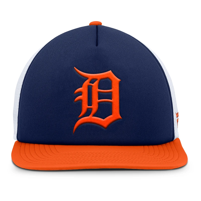 Men's Fanatics Navy/Orange Detroit Tigers Fundamental Foam Front Snapback Hat