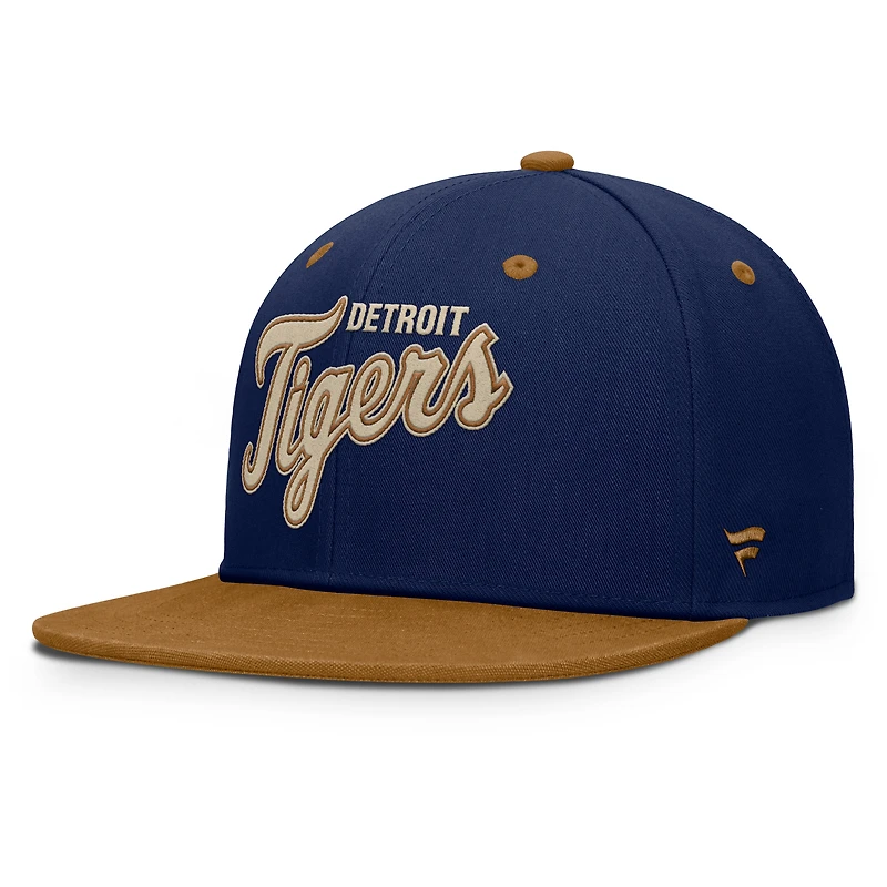 Men's Fanatics Navy/Tan Detroit Tigers Splinter Fitted Hat