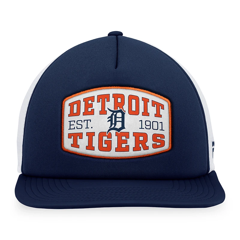 Men's Fanatics  Navy Detroit Tigers Foam Front Patch Trucker Snapback Hat