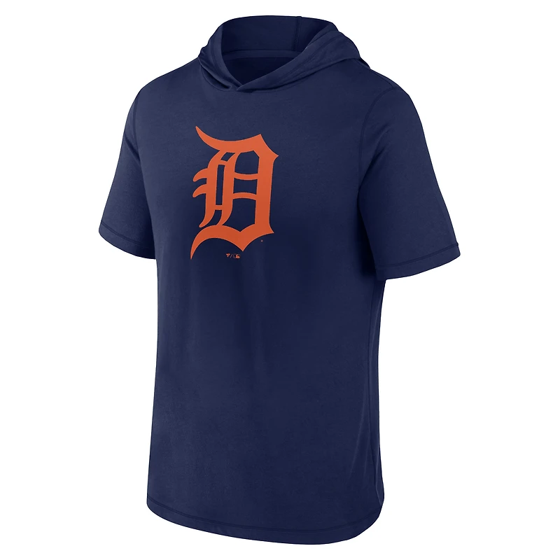 T-shirt à capuche manches courtes Fanatics pour hommes, bleu marine, Detroit Tigers