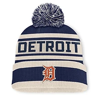 Bonnet à revers en maille avec pompon, bleu marine, motif Detroit Tigers, de la marque Fanatics.