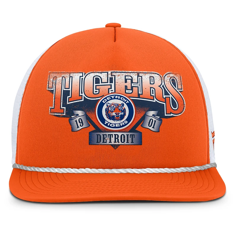 Men's Fanatics Orange/White Detroit Tigers Recall Snapback Hat