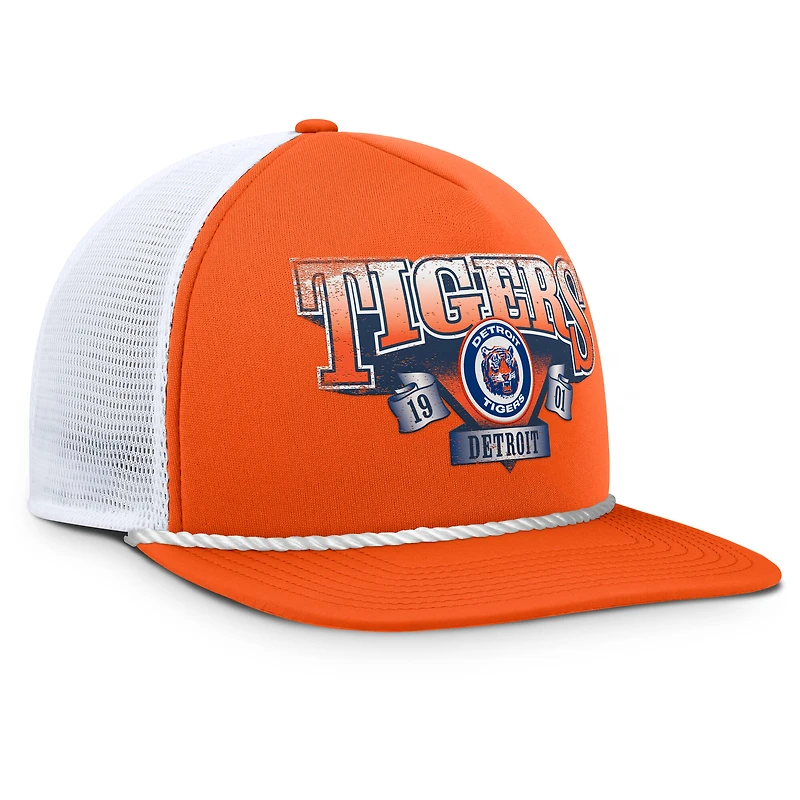 Men's Fanatics Orange/White Detroit Tigers Recall Snapback Hat