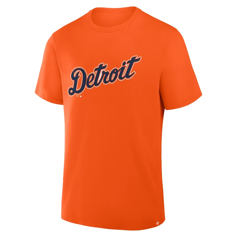 T-shirt fanatique orange pour homme avec logo des Detroit Tigers