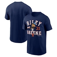 T-shirt Fanatics Riley Greene bleu marine pour homme, motif caricature de la ville natale des Detroit Tigers