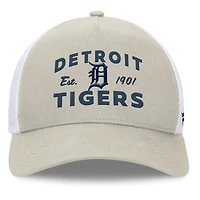 Men's Fanatics Stone Detroit Tigers A-Frame Trucker Adjustable Hat