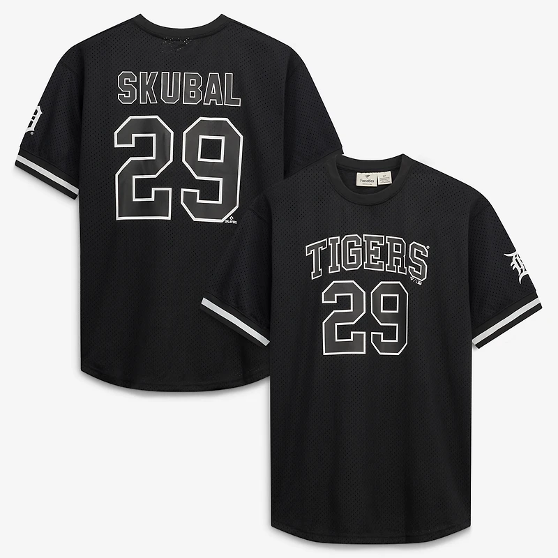 Men's Fanatics Tarik Skubal Black/White Detroit Tigers Big & Tall Heavyweight Mesh Jersey