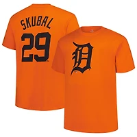 T-shirt orange pour homme avec nom et numéro Big & Tall des Detroit Tigers de Tarik Skubal