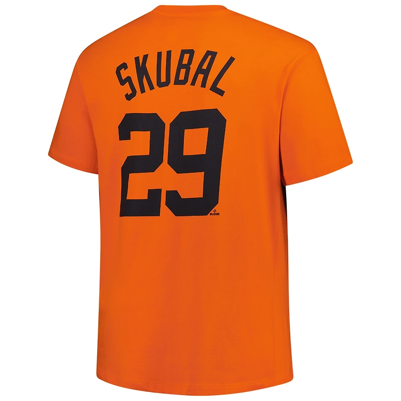 T-shirt orange pour homme avec nom et numéro Big & Tall des Detroit Tigers de Tarik Skubal