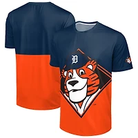 T-shirt FOCO bleu marine/orange pour homme avec grand logo mascotte des Detroit Tigers