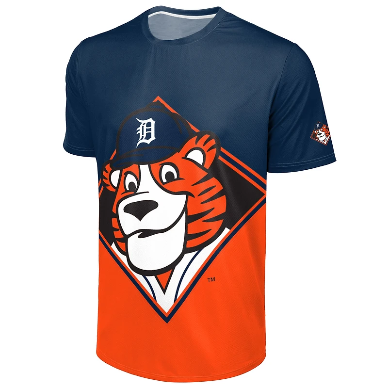 T-shirt FOCO bleu marine/orange pour homme avec grand logo mascotte des Detroit Tigers