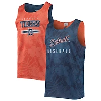 Débardeur réversible en maille à motif floral FOCO bleu marine Detroit Tigers pour homme