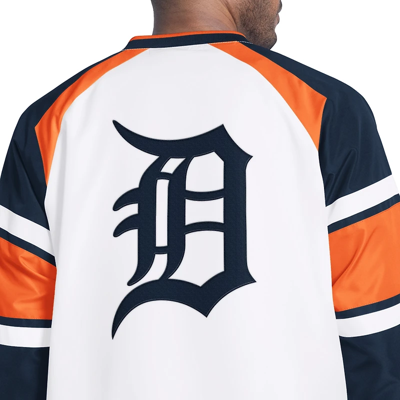 Men's G-III Sports by Carl Banks  White/Navy Detroit Tigers Infield Play Raglan V-Neck Pullover