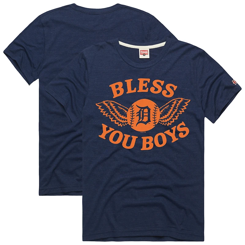 Men's Homage Navy Detroit Tigers Hyper Local Refresh Tri-Blend T-Shirt