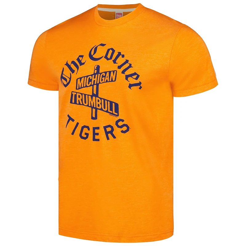 T-shirt tri-mélange The Corner pour hommes, hommage orange aux Tigers de Detroit, collection Doodle