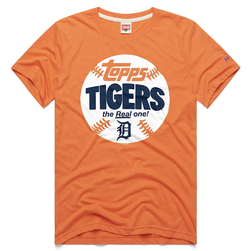 Men's Homage  Orange Detroit Tigers MLB x Topps Baseball The Real One Tri-Blend T-Shirt