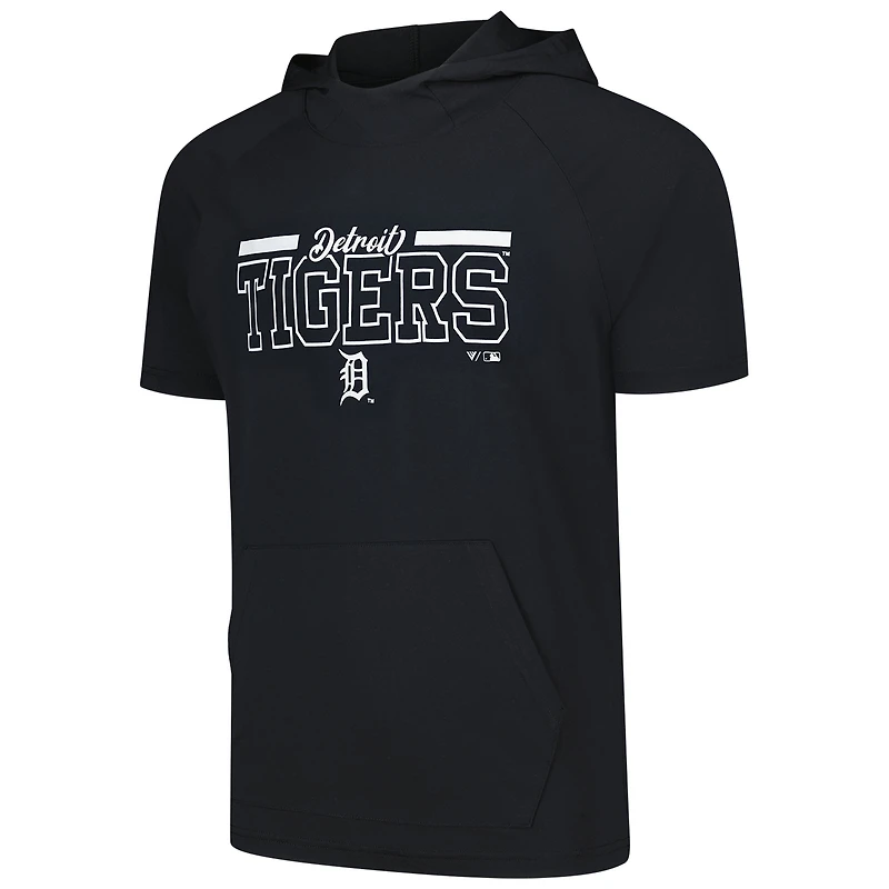 Men's Levelwear Black Detroit Tigers Phase Vanguard Hoodie T-Shirt