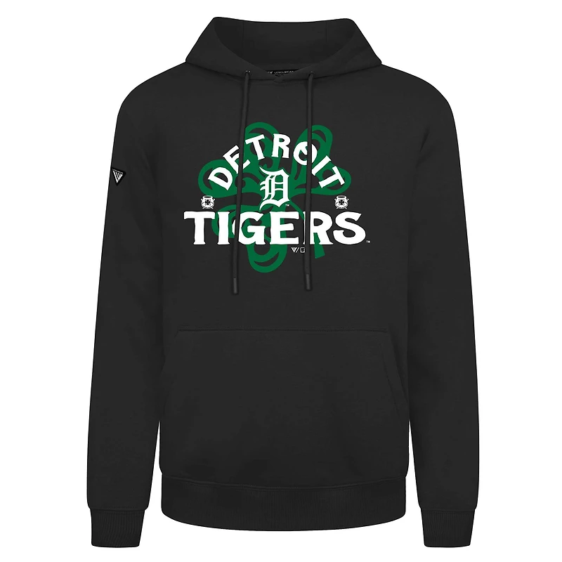 Men's Levelwear Detroit Tigers St. Patrick's Day Podium Shamrock Pullover Hoodie