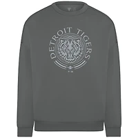 Men's Levelwear Gray Detroit Tigers Luxe Signature Grain Pullover Sweatshirt
