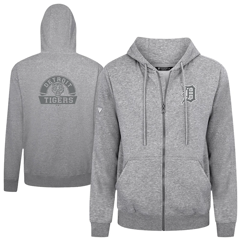 Men's Levelwear Detroit Tigers Podium Banner Arch Full-Zip Hoodie