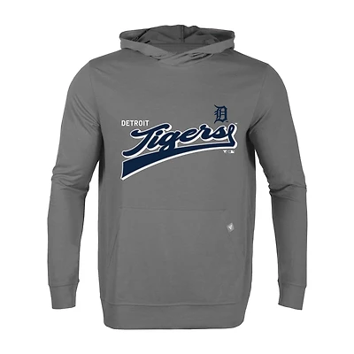 Men's Levelwear Gray Detroit Tigers Relay Vintage Team 2.0 Pullover Hoodie