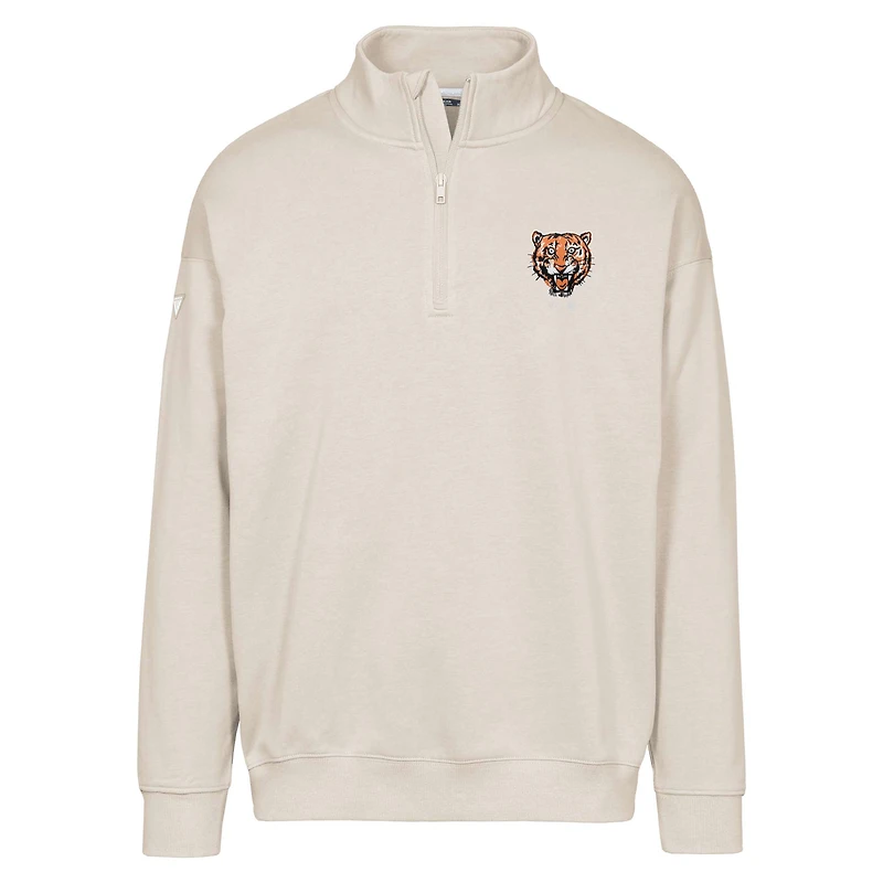 Men's Levelwear  Khaki Detroit Tigers Cooperstown Collection Murray Quarter-Zip Sweatshirt