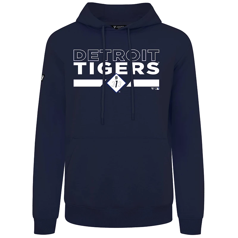 Men's Levelwear Navy Detroit Tigers Accolade Podium No Hitter Pullover Hoodie