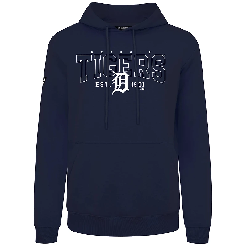 Sweat à capuche bleu marine pour homme Levelwear Detroit Tigers Accolade Podium Textbook