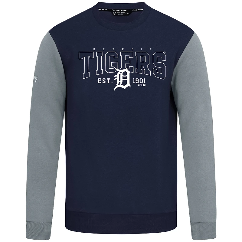Men's Levelwear Navy Detroit Tigers Accolade Ultimate Textbook Pullover Sweatshirt