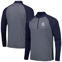 Haut à rayures raglan et quart de zip pour homme Detroit Tigers Charter bleu marine Levelwear