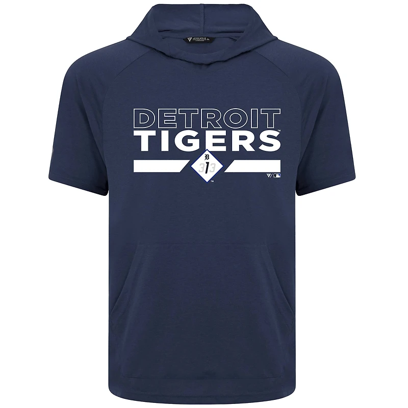 Men's Levelwear  Navy Detroit Tigers City Connect Phase No Hitter Hoodie T-Shirt