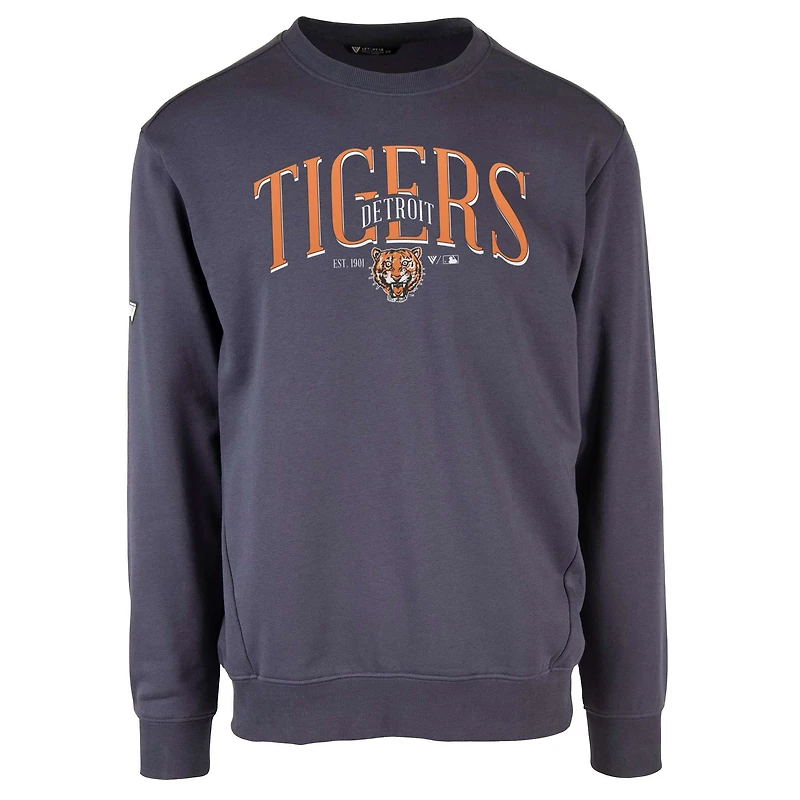 Men's Levelwear Navy Detroit Tigers Cooperstown Collection Zane Vintage Pullover Sweatshirt