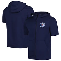 Sweat à capuche manches courtes et entièrement zippé Levelwear pour hommes, bleu marine, Detroit Tigers Recruit