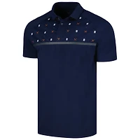 Men's Levelwear Navy Detroit Tigers Sector Batter Up Raglan Polo