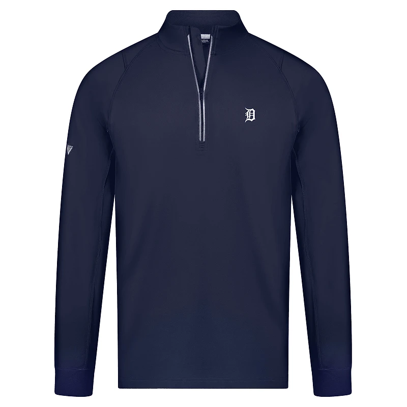 Men's Levelwear Navy Detroit Tigers Theory Insignia 2.0 Quarter-Zip Pullover Top