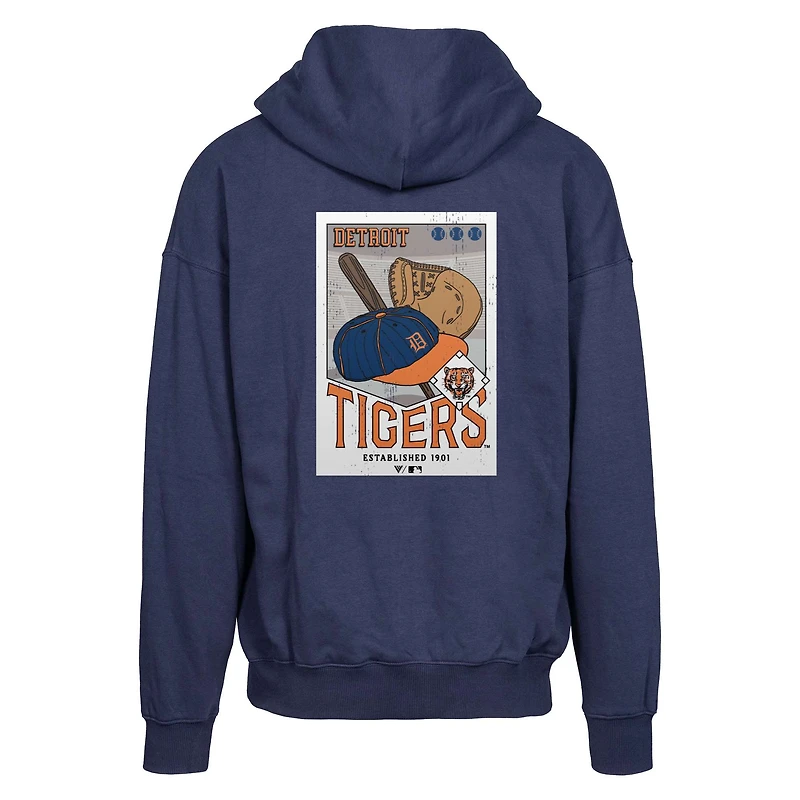 Men's Levelwear  Navy Detroit Tigers Uphill City Core Logo Full-Zip Hoodie