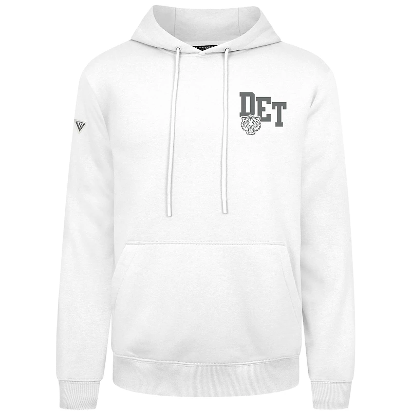 Men's Levelwear White Detroit Tigers Podium Grain Pullover Hoodie